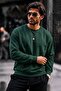 Men's Thick Woven Red and Green Sweatshirt - 3