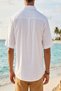 Men's White Buttoned 100% Cotton Comfortable Fit Short Sleeve Shirt - 6