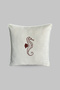 Orange Embroidered Seahorse Patterned Decorative Water-Repellent Fabric with Piping Edges Cream 45*45 cm Cushion Cover Boat - Garden - Balcony