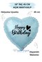18 Inch Blue Heart Foil Balloon |   Happy Birthday Heart Printed |   Birthday Party Decoration Balloon