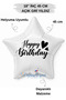 18 Inch White Star Foil Balloon |   Happy Birthday Heart Printed |   Birthday Party Decoration Balloon