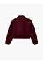 Regular Fit Long Sleeve Classic Collar Tweed Bomber Jacket with Pockets - 2