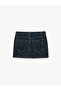 Normal Waist Pocketed Cotton Mini Denim Shorts Skirt - 7