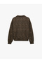 Patterned Long Sleeve Zippered Collar Sweatshirt - 2