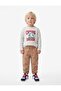 Long Sleeve Crew Neck Dinosaur Printed T-Shirt