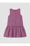 Ozmarka New Season Purple Crew Neck Bow Detailed Girls' Dress - 4