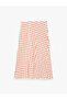 Slim Fit Viscose Polka Dot Patterned Fish Cut Satin Midi Skirt - 5