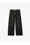 Regular Waist Loose Fit Denim Trousers with Buttoned Pockets - Loose Straight Fit Jeans - 6