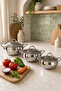 Çınar 6 Piece Stainless Steel Casserole Pot Set - 4