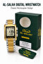 AL-SALAH Rectangular Digital Wristwatch – LCD Day & Date Display, Water Resistant, Gold & Silver Two-Tone Metal Bracelet - 4
