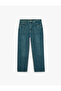 Normal Waist Comfortable Fit Cotton Pocketed Baggy Jean Trousers