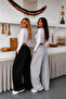 2 Pcs Sweatpants Plain Black Gray Wide Leg Comfortable Fit Sweatpants Hijab Bottoms - 4