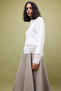 Natural Textured Shirt with Lace Details - 2