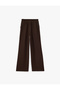 Pleated Wide-Leg Palazzo Trousers with Crepe Fabric Pockets - 6