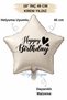 18 Inch Cream Star Foil Balloon |   Happy Birthday Heart Printed |   Birthday Party Decoration Balloon