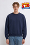 Men's 3 Thread Organic Trend Navy Blue Sweatshirt
