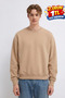 Men's 3 Thread Organic Trend Light Beige Sweatshirt
