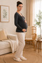 Women's Ribbed Cotton Lycra Long Sleeve Maternity Blouse - 3