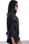 Black Beaded Embroidered Stand Collar Jacket 9773 - 5