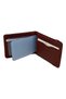 Elastic, Double-Folded, Transparent Internal Compartments, Horizontal Model, Genuine Leather, Sports Men's Wallet, Brown - 3