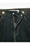 Fancy Buttoned Regular Waist Slim Fit Ribbed Spanish Leg Denim Trousers - Flare Jeans - 4