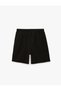 Straight Fit Pocketed Crepe Scuba Fabric Printed Lace-Up Waist Sports Shorts - 4