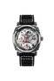 Men’s Engraved Skeleton Automatic Mechanical Watch – Premium Leather Strap