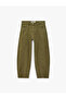 Normal Waist, Five Pockets, Stitching Detail, Cotton Comfortable Fit Barrel Trousers