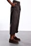 Bitter Brown Pencil Pants with Cuff Detail 3936 - 5