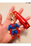 Superman 3D Silicone Keychain with Gold Metal Clip Bag & Car Ornament - 4
