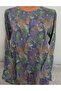 Er Clothing Paper Print Combed Cotton Blouse Long-Sleeve Front Buttoned - 2