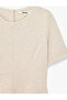 Slim Fit Crew Neck Short Sleeve Peplum Blouse - 7
