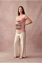 Maternity Flared Cotton Salmon Short Sleeve Wide Collar Printed T-Shirt Amelia - 3