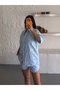 Women's Embroidered Fabric Shirt and Shorts Set - 5