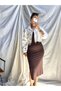 Women's White Color Tassel Detailed Pocketed Cropped Short Jean Jacket - 6