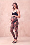 Maternity Transparent Tulle Pink Floral Patterned High Waist Tummy Supported Leggings Sasha