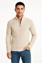 Men's Ribbed Knitwear Sweater Set of 2 Black Beige Thick Woven Cotton Regular Fit V-Neck - 3