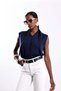 Navy Blue Scarf Detailed Knitwear Vest 5431 - 2
