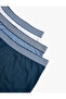 Cotton Striped Rubber Detailed 3-Piece Boxer Set - 6
