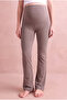 Maternity Viscose Blended Mink Straight Leg High Waist Trousers with Abdominal Support Lauren - 2