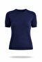 Navy Blue Crew Neck Short Sleeve Knitwear 5620
