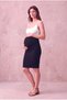 Maternity Viscose Blended Black Knee Length High Waist Pencil Skirt with Abdominal Support Lauren