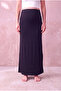 Maternity Modal Black Loose Fit High Waist Maxi Skirt with Abdominal Support Zendaya - 4