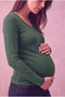 Maternity Modal Green Long Sleeve Wide Collar Pocket Detailed T-Shirt Wynn - 5