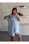 Women's Embroidered Fabric Shirt and Shorts Set - 3