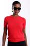 Red Crew Neck Short Sleeve Knitwear 5620 - 4