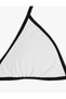 Contrast Piping V-Neck Halter Triangle Bikini Top - 3