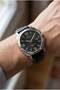 Silver Case Black Leather Men's Wristwatch |   40 mm Case, 10 Atm, Stylish Design - 3