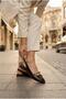 90459 Comfortable Open-Back Women's Ballerinas with Stone Chain Buckle Detail - 2