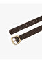Faux Leather Belt with Metal Buckle Detail - 3